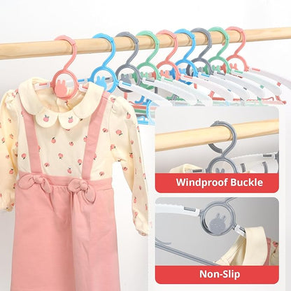 Baby Hangers 20 Pack Mix Colors, Adjustable Plastic Hanger for Baby Children Clothes, Suitable for Infant Toddlers Nursery Kids 11.4" Clothes Hangers