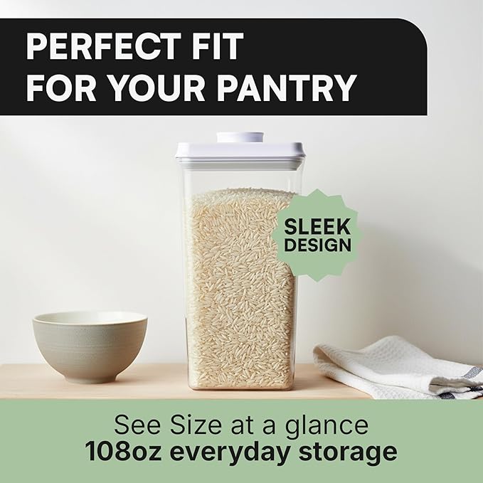 Bop Top Airtight Food Storage Containers with Lid 13.5 Cups / 108 oz | Kitchen Canister Sets | Air Tight Pantry Container | Pop Top Dry Food Storage Containers for Snacks, Sugar, Flour, Baking, Pasta