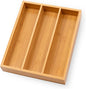 Fibogollo Silverware Organizer Bamboo Kitchen Drawer Organizer Kitchen Utensil Organizers, Flatware Organizer Tray for Flatware, Utensils(Natural)