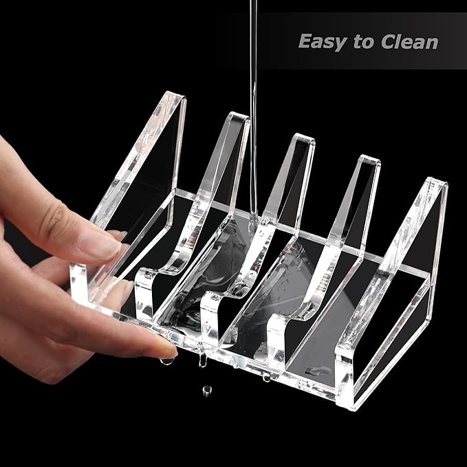 Acrylic Bar Soap Holder, 8MM Thick Clear Anti-Slip Self Draining Soap Dish for Shower, Bathroom, Kitchen, Bath Tub, Countertop, Easy Clean
