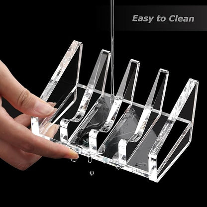 Acrylic Bar Soap Holder, 8MM Thick Clear Anti-Slip Self Draining Soap Dish for Shower, Bathroom, Kitchen, Bath Tub, Countertop, Easy Clean