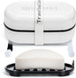 Travel Soap Box,soap Bar Holder Dish Container Case with Soap Bag & Silicone Band,Strong Sealing Leak Proof Portable,Best for Bathroom/Camping/Gym/Business Trip (White)