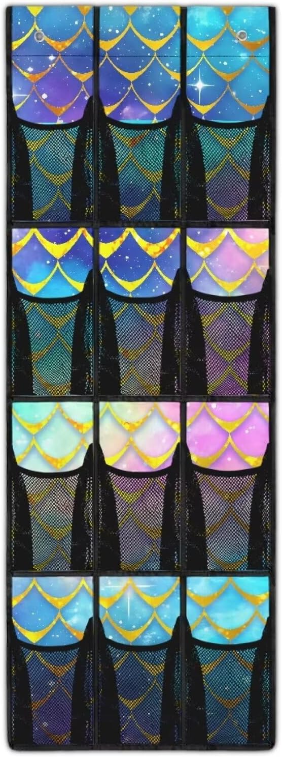 Scale Behind Door Shoes Hang Holder Rack,Storage for Small Spaces,Shoes Hanger Storage Organizer Bag for Bedroom Unique Print
