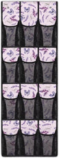 12 Large Mesh Pockets Butterfly Lavender Over the Door Shoe Organizer Sturdy Oxford Fabric Hanging Shoe Rack for Door Shoe Organizer