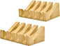 SUBEKYU Bamboo Soap Dish Self Draining Wooden Bar Soap Holder Soap Saver for Shower Slope Drainage Design with Waterproof Layer Wood Soap Dish for Bathroom and Kitchen，2PCS
