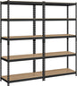 Topeakmart 2PCS 5-Tier Utility Shelves, Metal Storage Shelves Garage Shelving Unit Adjustable Garage Storage Shelves Storage Racks Heavy Duty Shed Shelving- Black, 35.5 x 17.5 x 72 Inch