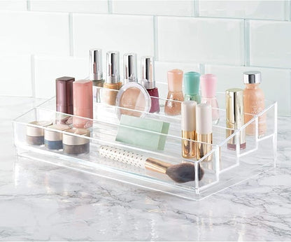 iDesign Tiered Cosmetics & Nail Polish Organizer, The Clarity Collection – 12.75 IN X 6.5IN X 3.75 IN, Clear