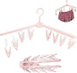 Foldable Clothes Travel Hangers with Clips Clothes Drying Racks Socks Lingerie Plastic Non Slip Skirt Hangers Closet Laundry Organization Hangers Pnk