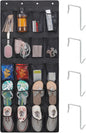 F-color Large Hanging Organizer - Over the Door Shoe Organizer, Cruise Essentials for Closet & Pantry, 20 Breathable Mesh Pockets, Space Saving Hanging Storage Holder with 4 Heavy-Duty Metal Hooks