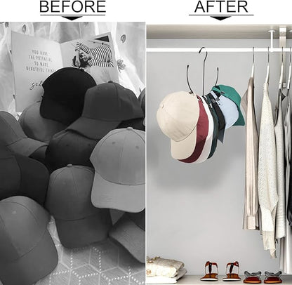 hat Hanger hat Hangers for Closet hat Organizer for Closet Set of 2 hat Rack for Closet Baseball hat Storage Hanger for Hats in Closet Black