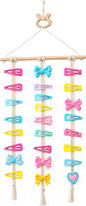 Macrame Hair Clips Organizer, Wall Hanging Hair Accessories Holder and Storage for Women and Girls, Claw Clip Hanger Home Decor