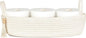 Mkono Small Storage Basket for Toilet Tank Top Boho Bathroom Decor Woven Rope Toilet Paper Tray Organizer for Shelf Bedroom Living Room, White, 1 Pack, 15.7" L x 6" W