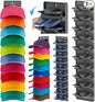 Hat Organizer for Baseball Caps with Built Spring Clips 2 Packs - Wall Mount Closet Hat Rack Holder, Storage for Wall Door/Closet Display Hat Racks Hanger (Strong Adhesive & Screws)