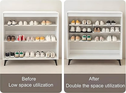 Hanging Shoe Organizer for Closet, Expandable Rack Organizer Under Cabinet Shelf - for Kitchen, Book or Clothing Storage and Organization. (White-1Pcs)