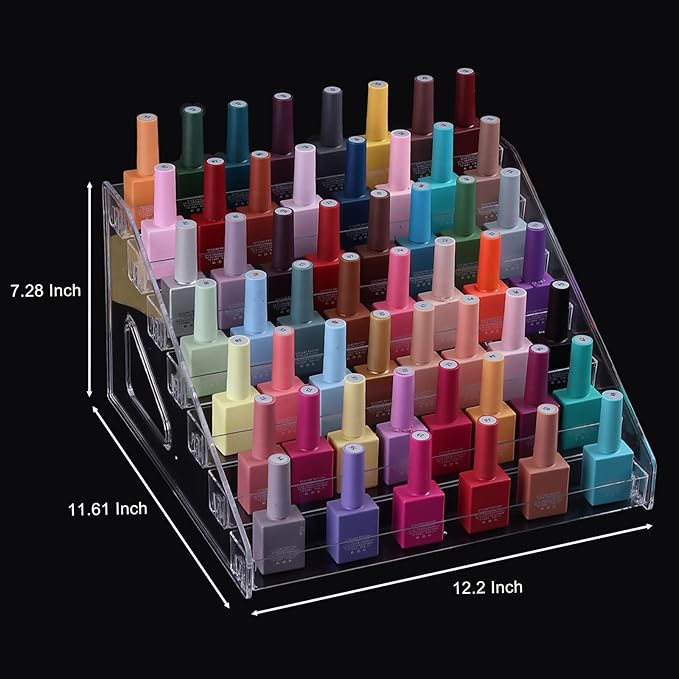 SUTOKAKA Nail Polish Organizer Clear Acrylic Eyeglasses Display Holder Essential Oil Storage Rack Makeup Stand Tray - 7 Layer