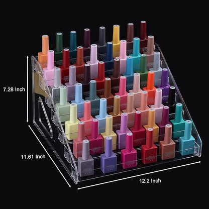 SUTOKAKA Nail Polish Organizer Clear Acrylic Eyeglasses Display Holder Essential Oil Storage Rack Makeup Stand Tray - 7 Layer