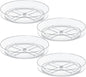 4 Pack 10 Inch Clear Lazy Susan Turntable Organizer for Cabinet, Non-Slip Acrylic Rotating Tray with Raised Edge, Spinning Spice Rack for Kitchen Pantry, Refrigerator, Vanity, Bathroom