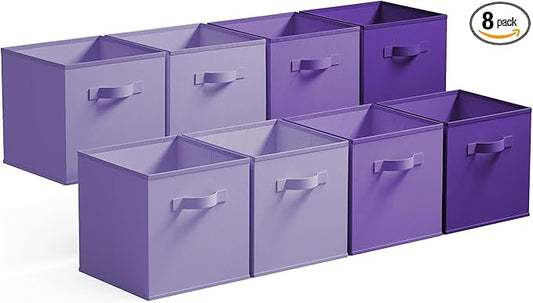 GRANNY SAYS Cube Storage Bins, 11 Inch Cube Storage Organizer, Fabric Storage Bins, Storage Cubes for Shelves, Closet, Purple Gradient, 8-Pack