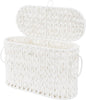 Coeusy Toilet Paper Basket,Wicker Toilet Paper Storage with Lid,Decorative Boho Wicker Basket for Bathroom,Free Standing-Cream White