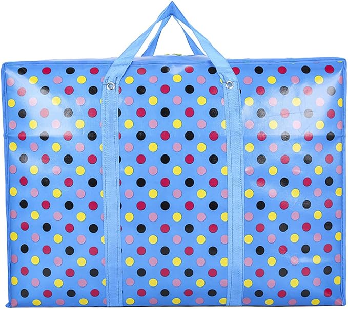 98L Extra Large Storage Bags,Waterproof Dust Resistant Reusable Double Zipper Bag,For Moving House Clothing, Wardrobe storage, toys, laundry, bedding (Blue)