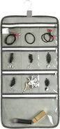 Hanging Jewelry Organizer with 10 Zippered Clear Pockets for Travel Suitcase and Home Closet Jewelry Storage Bag (GREY)