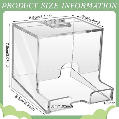 Wenqik 2 Pack Clear Acrylic Lip Balm Dispenser with Hinged Lid Home Freestanding Countertop Display for Lipsticks Glosses or Lip Balm Essential Oils (3.4 x 3.4 x 3.07 inch)