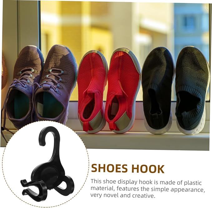 Alipis 10pcs Vertical Plastic Shoe Hooks Hanging Organizer for Sneakers Slippers and Sports Shoes Household Hangers for Closet Display