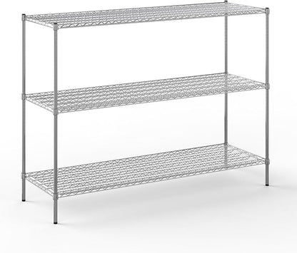 24" Deep x 72" Wide x 54" Height Wire Shelving Kit | 3-Tier | NSF Commercial Storage Rack Unit