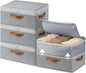 Homosorout Large Closet Storage Bins - Compression Organizer Bins, Stackable Closet Organizer, Expandable Under Bed Storage Containers for Clothes, Towels, Sheet, 4 Pack, Grey