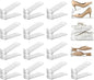 shoe slots organizer, Clear Shoe Stacker, Adjustable Level Shoe Rack,Storage Space Saver for Sneakers Display (Transparent, 16Pack)