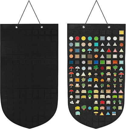 Wall Hanging Brooch Pin Organizer, Display Pins Storage Board, Enamel Pin Hanging Display Board, Collection Display Case, Holds Up to 147 Pins (Oval)