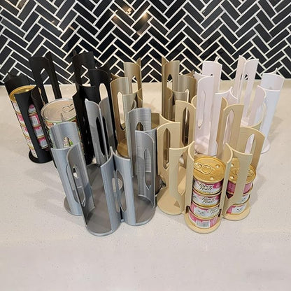 Cat Food Organizer Holder - Can Organizer for Pantry, Wet Cat Food Storage Container for 3oz & 5.5oz, Vertical Dispenser, Space Saving Pantry Stand for Kitchen Cabinet & Countertop (beige)