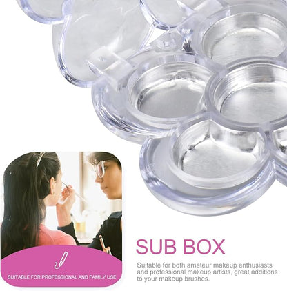 Beaupretty Six-Grid Blossom Sub Box Compact Clear Cosmetic Display Case for Concealer Eyeshadow Lipstick Organizer 2.2X2.2X0.4 Inch Portable Makeup Storage
