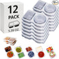 12 Sets Reusable Snack Containers Double Compartment Snackle Box Container with Lids - Leak-Proof BPA-Free Food Storage, Condiments Portion Control Dip Cups for Kids School Lunches, Meal Prep, Takeout