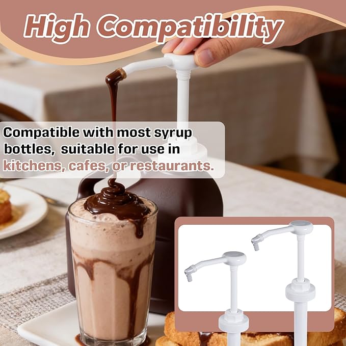 2-Pack Syrup Pump Compatible with Hershey's Chocolate Syrup Bulk Jug, Fit 7 LB 8 OZ for Most Home Half Gallon Bottles Containers