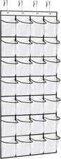 VOPTON 28Large Pockets Over The Door Shoe Organizer, Hanging Shoe Organizer for Closet, Premium Clear Shoe Rack for Door, Shoes Hanger Organizers Storage Holder for Back of Door and 4Metal Hook White