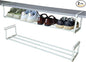 Expandable Hanging Shoe Rack for Closet, 2 Pack Retractable Metal Under Shelf Rack, Adjustable Under Cabinet Storage Shelf & Partition Organizer for Wardrobe, Kitchen, White