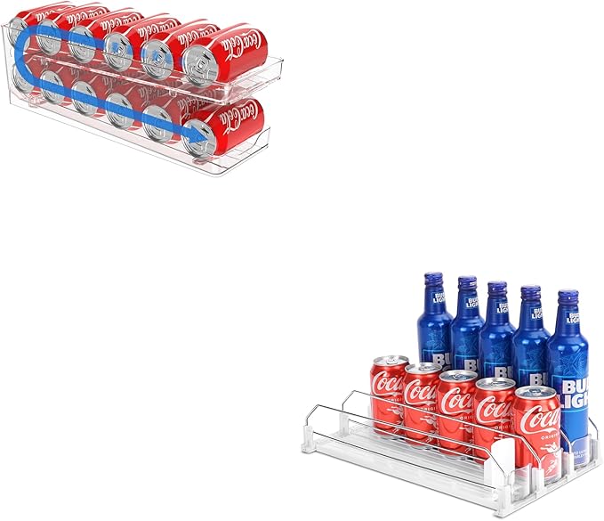 Rolling Soda Can Dispenser for Refrigerator and Automatic Soda Can Organizer for Refrigerator Can Dispenser
