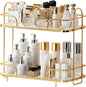 2 Tier Corner Bathroom Counter Organizer, Cosmetic Skincare Organizer, Bathroom Countertop Perfume Tray Vanity Organizer, Kitchen Spice Corner Storage Shelf | Bathroom Countertop, Perfume Tray, Vanity Organizer, Kitchen Spice