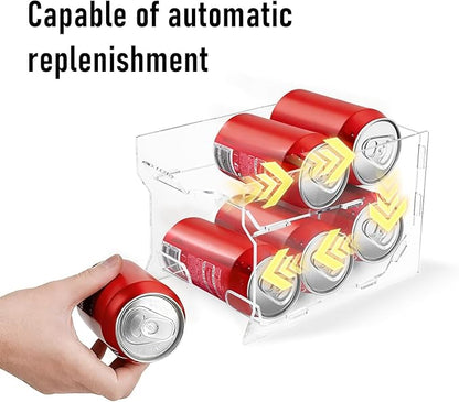 Mini Fridge Soda Can Organizer, Mini Fridge Soda Holder, Mini Fridge Can Organizer for Canned Food Beer Can Hold up to 6 Drinks