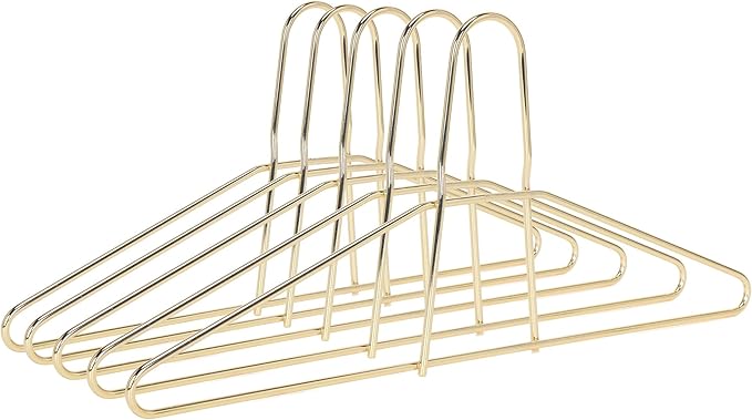 Quality Hangers Metal Hangers – Heavy Duty Hangers – Anti Theft Wire Hangers Suitable for Suits Coat Jacket – Hangers for Shuls Gyms Retail Stores Hotels – Can Carry Up to 200LBs (Gold, 60 Pack)