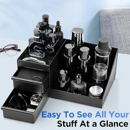 EXIN DECHEN Cologne Organizer for Men,Cologne Stand,Organizador de Perfumes,Estante Para Perfumes,Dresser Organizer Countertop,Mens Bedroom Essentials,Room Decor for Mens,Gifts for Men