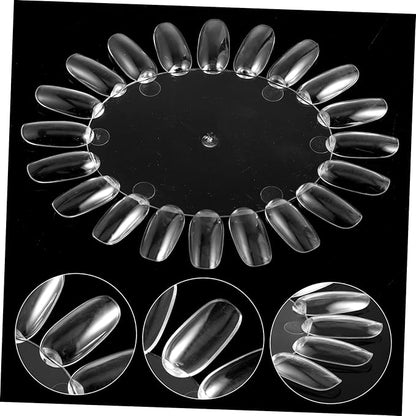 KESYOO 10pcs Clear Acrylic Nail Wheels, Nail Polish Palette for Art, Manicure Practice Display Chart, Transparent for Salon Use