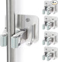 Broom Holder Wall Mount Screw Drilling, Sturdy Heavy Duty Stainless Steel Mop Gripper Rack Perforated, Perfect for Laundry Room Organizer, Fit with Laundry Kitchen Garage Garden Storage System