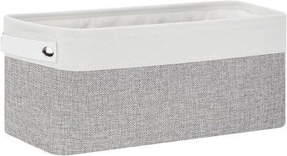 Bidtakay Small Bins for Organization Fabric Baskets for Toilet Paper Storage [4-Pack] Collapsible Narrow Baskets for Towels Socks Organizer Decorative Bins for Nursery Closet Cabinet -15x6x5.5In