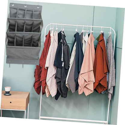 IMIKEYA Multi Layer Over Door Hanging Storage Bag with Pouches Large Capacity Wall Mounted Organizer for Shoes Bathroom Kitchen and Craft Supplies Tear Resistant Gray Home Storage Pouch