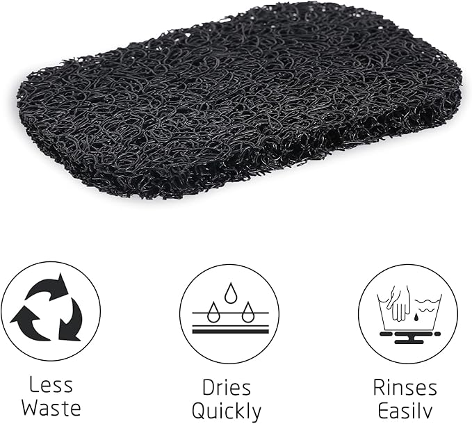 15 Piece Soap Savers Pads - Black BPA Free Holder for Bar Soap, Non-Slip Self Draining Dish Lift for Shower, Kitchen, Bathroom - Tray Bulk Accessories