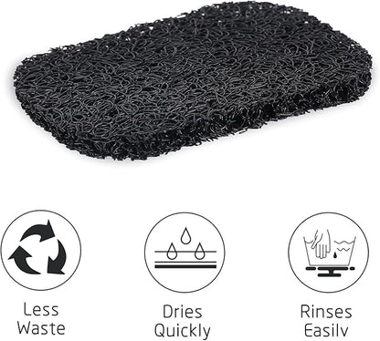 15 Piece Soap Savers Pads - Black BPA Free Holder for Bar Soap, Non-Slip Self Draining Dish Lift for Shower, Kitchen, Bathroom - Tray Bulk Accessories