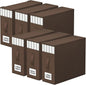 StorageTastic 6 Pack Bed Sheet Closet Organizers and Storage,Sturdy Foldable Storage Containers with Window and Label,Storage and Organization for Bedding Sheets,Duvet Covers,Blankets (Brown)