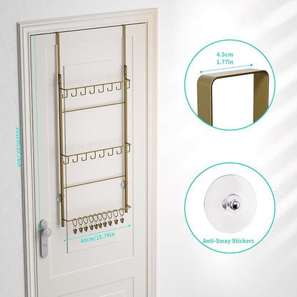 HapiRm Over Door Hat Rack - 3 Tier Wall Mounted Hat Organizer with 16 Hooks and 10 Movable Clips, Baseball Cap Organizer Storage Holds up to 26 Caps for Door, Bedroom, Closet USPTO Patent Pending